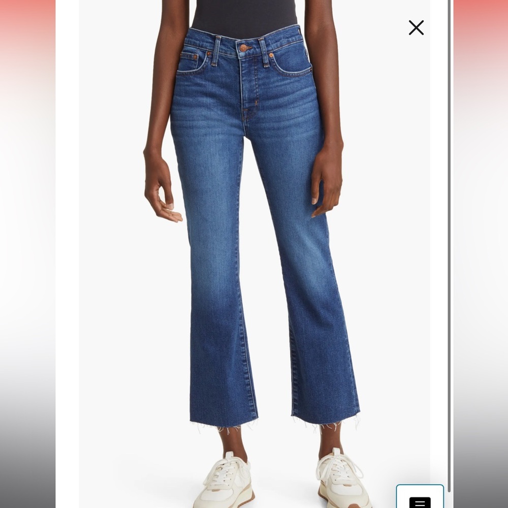 Madewell Kick Out Raw Hem Crop Jeans